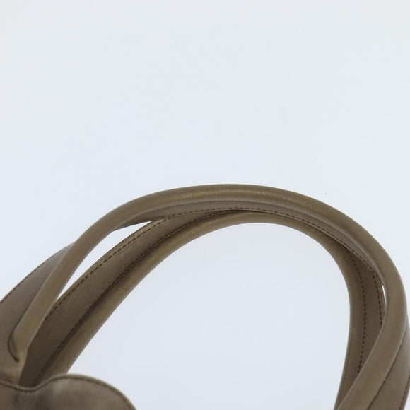 BVLGARI Tote Bag Leather Champagne Gold Auth bs30583