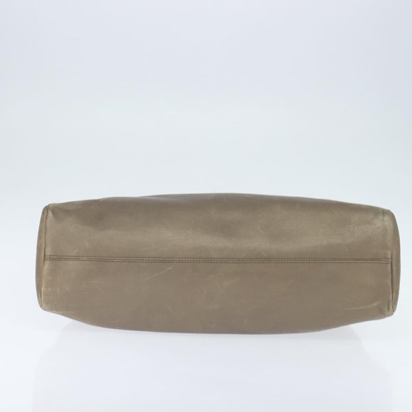 BVLGARI Tote Bag Leather Champagne Gold Auth bs30583