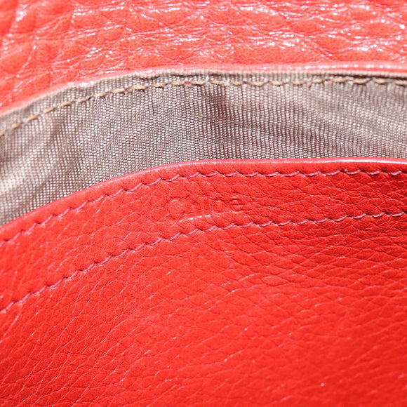 Chloe Lily Shoulder Bag Leather 2way Red Gold Auth bs30584