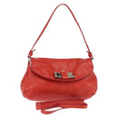 Chloe Lily Shoulder Bag Leather 2way Red Gold Auth bs30584-1