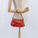 Chloe Lily Shoulder Bag Leather 2way Red Gold Auth bs30584-23