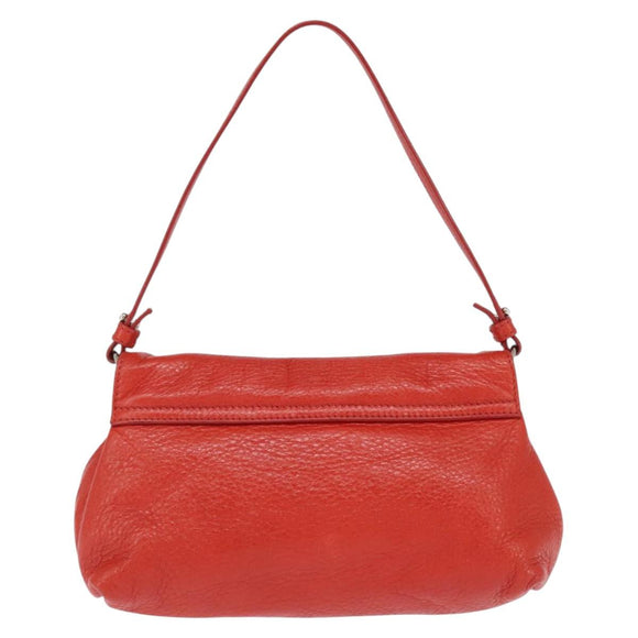Chloe Lily Shoulder Bag Leather 2way Red Gold Auth bs30584