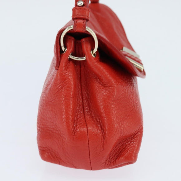 Chloe Lily Shoulder Bag Leather 2way Red Gold Auth bs30584