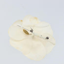 CHANEL Camelia Brooch Nylon White CC Auth bs30592-6