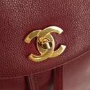CHANEL Backpack Caviar Skin Red Gold CC Auth bs30593V-15