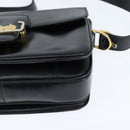 CELINE Horse Carriage Shoulder Bag Leather Black Gold Auth bs30594-14