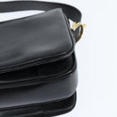 CELINE Horse Carriage Shoulder Bag Leather Black Gold Auth bs30594-16