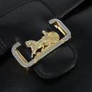 CELINE Horse Carriage Shoulder Bag Leather Black Gold Auth bs30594-17