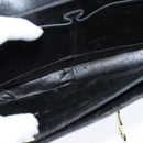 CELINE Horse Carriage Shoulder Bag Leather Black Gold Auth bs30594-11