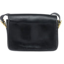 CELINE Horse Carriage Shoulder Bag Leather Black Gold Auth bs30594-2