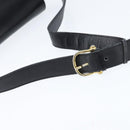 CELINE Horse Carriage Shoulder Bag Leather Black Gold Auth bs30594-7