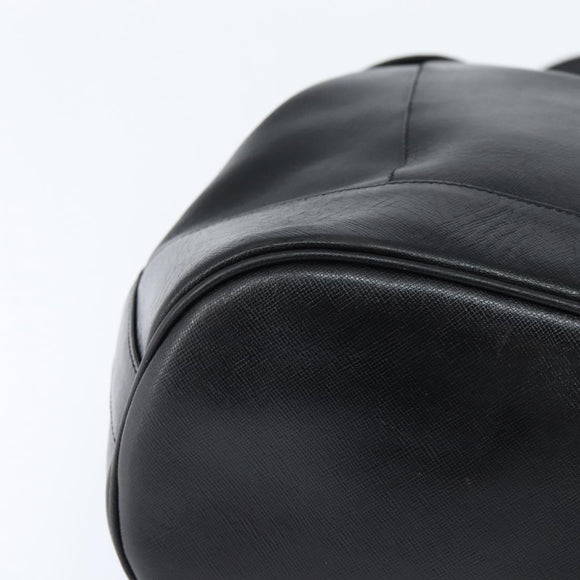 TIFFANY&Co. Shoulder Bag Leather Black Gold Auth bs30595