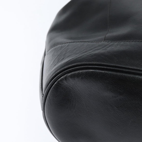 TIFFANY&Co. Shoulder Bag Leather Black Gold Auth bs30595