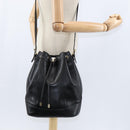 TIFFANY&Co. Shoulder Bag Leather Black Gold Auth bs30595-19