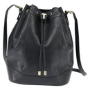 TIFFANY&Co. Shoulder Bag Leather Black Gold Auth bs30595-2