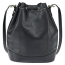 TIFFANY&Co. Shoulder Bag Leather Black Gold Auth bs30595-3