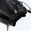 TIFFANY&Co. Shoulder Bag Leather Black Gold Auth bs30595-6