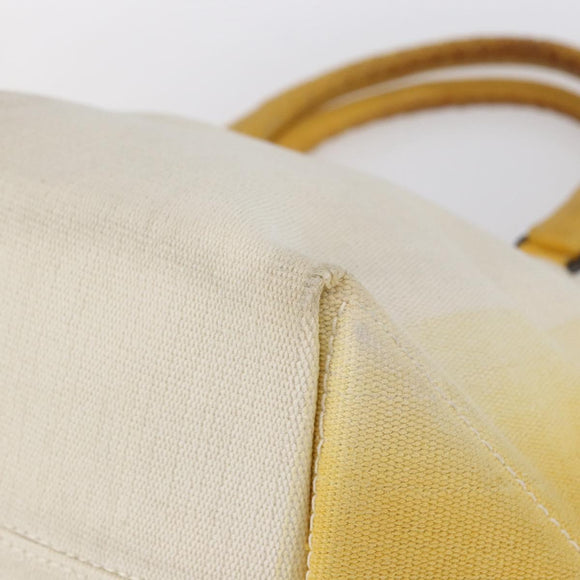 BOTTEGA VENETA Tote Bag Canvas Leather Yellow Auth bs30596