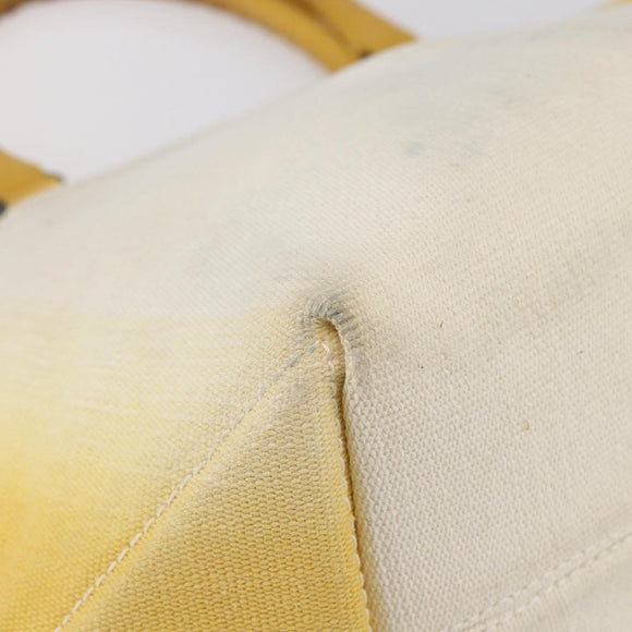 BOTTEGA VENETA Tote Bag Canvas Leather Yellow Auth bs30596