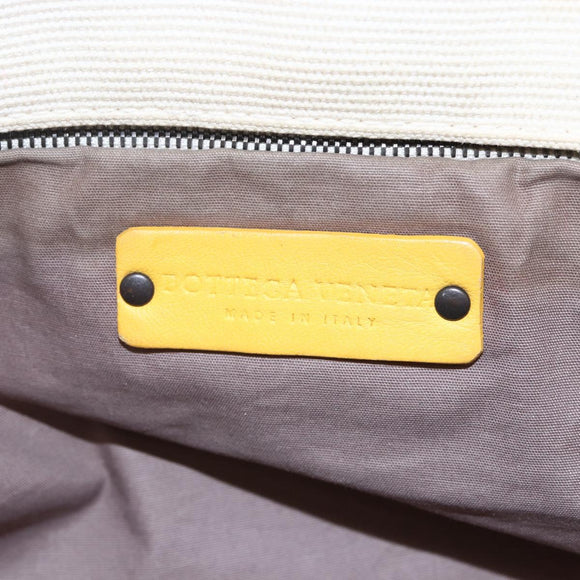BOTTEGA VENETA Tote Bag Canvas Leather Yellow Auth bs30596
