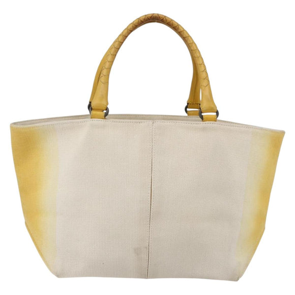 BOTTEGA VENETA Tote Bag Canvas Leather Yellow Auth bs30596