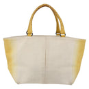 BOTTEGA VENETA Tote Bag Canvas Leather Yellow Auth bs30596-2