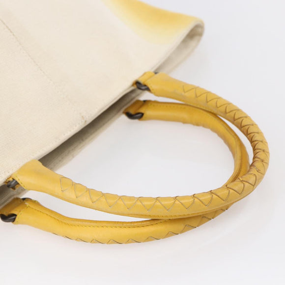 BOTTEGA VENETA Tote Bag Canvas Leather Yellow Auth bs30596