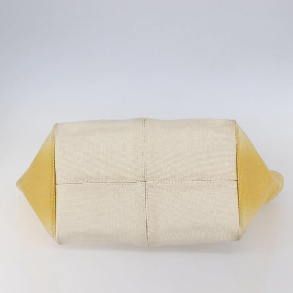 BOTTEGA VENETA Tote Bag Canvas Leather Yellow Auth bs30596