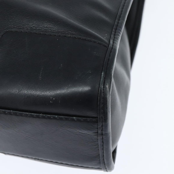 LOEWE Anagram Shoulder Bag Leather Black Silver Auth bs30598