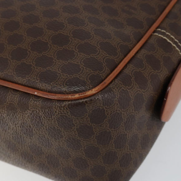 CELINE Macadam Canvas Hand Bag PVC Leather Brown Gold Auth bs30599