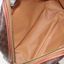 CELINE Macadam Canvas Hand Bag PVC Leather Brown Gold Auth bs30599-10