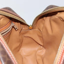 CELINE Macadam Canvas Hand Bag PVC Leather Brown Gold Auth bs30599-20