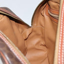 CELINE Macadam Canvas Hand Bag PVC Leather Brown Gold Auth bs30599-21