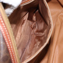 CELINE Macadam Canvas Hand Bag PVC Leather Brown Gold Auth bs30599-11