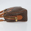 CELINE Macadam Canvas Hand Bag PVC Leather Brown Gold Auth bs30599-4