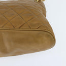 CHANEL Chain Shoulder Bag Lamb Skin Brown Gold CC Auth bs30600-11