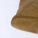 CHANEL Chain Shoulder Bag Lamb Skin Brown Gold CC Auth bs30600-12