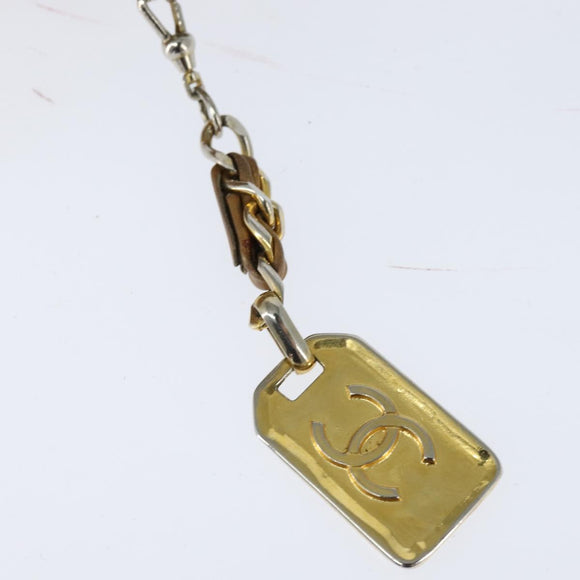 CHANEL Chain Shoulder Bag Lamb Skin Brown Gold CC Auth bs30600