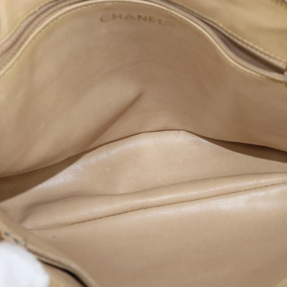 CHANEL Chain Shoulder Bag Lamb Skin Brown Gold CC Auth bs30600