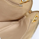 CHANEL Chain Shoulder Bag Lamb Skin Brown Gold CC Auth bs30600-18