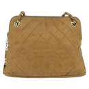 CHANEL Chain Shoulder Bag Lamb Skin Brown Gold CC Auth bs30600-2