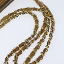 CHANEL Chain Shoulder Bag Lamb Skin Brown Gold CC Auth bs30600-7