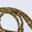 CHANEL Chain Shoulder Bag Lamb Skin Brown Gold CC Auth bs30600-8
