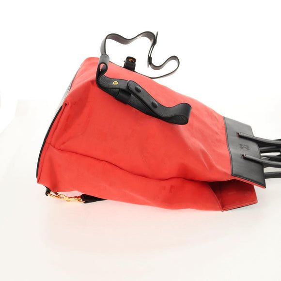 LOEWE Backpack Canvas Black Red Auth bs30603