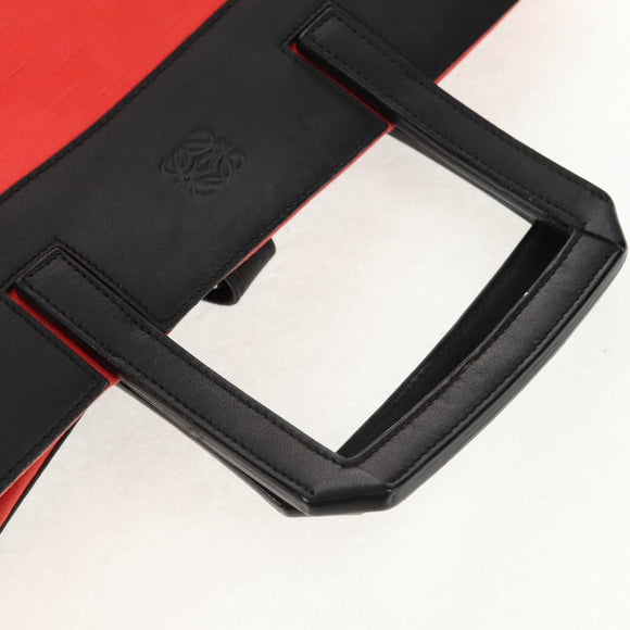 LOEWE Backpack Canvas Black Red Auth bs30603