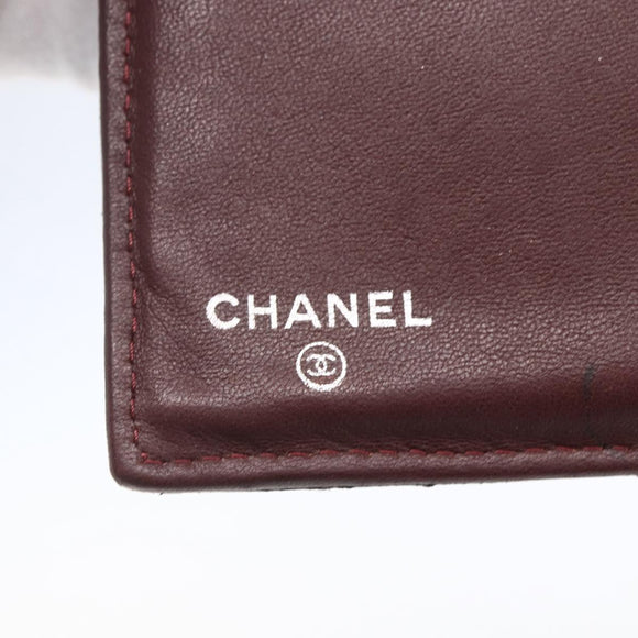 CHANEL Matelasse Long Wallet Lamb Skin Black Silver CC Auth bs30604