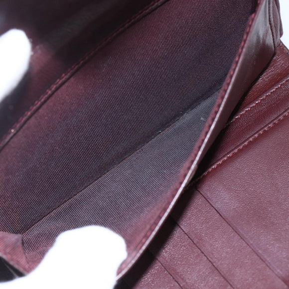 CHANEL Matelasse Long Wallet Lamb Skin Black Silver CC Auth bs30604