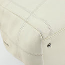 CHANEL Choco Bar Shoulder Bag Caviar Skin White Silver CC Auth bs30605-14