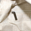 CHANEL Choco Bar Shoulder Bag Caviar Skin White Silver CC Auth bs30605-24