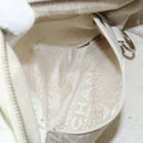 CHANEL Choco Bar Shoulder Bag Caviar Skin White Silver CC Auth bs30605-22